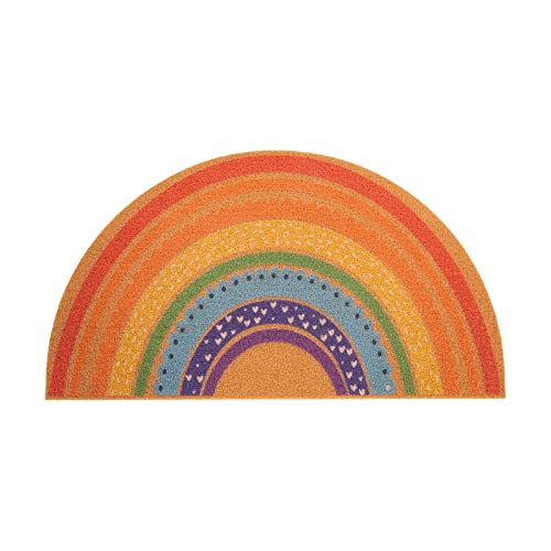 Sunnow Nuovoo Rainbow Doormat, Cute Door Mat Outdoor, Anti-Slip Half Round Front Door Welcome Mat Entrance, Durable Floor Entry Door Mats Rug 30X16 Inches #TOP17