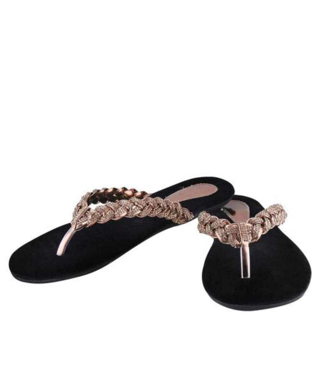 DIPYO Stone Wedding Flat Sandals For Women & Girls | Fancy Stylish Flat Slippers | (Gold, 40) (B0BWN49FPY) Amazon Price History, Amazon Price Tracker