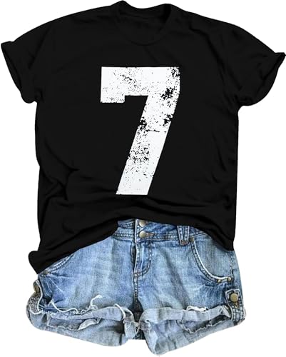 7 Shirt Number Jersey Shirt for Women Y2k Tops 7 Years T-Shirt Retro Streetwear Summer Sports Clothes