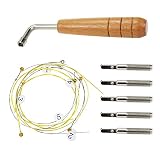 FarBoat 7Pcs Lyre Harp String, 7pcs Tuning Pins, Tuning Wrench, Instrument Tools Kit for Lyre Harp H