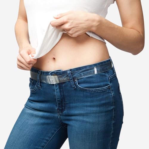 Skinny Belt | Invisible Belt for Women | 1 Inch Wide Adjustable Lightweight PVC Strap | No Buckle Flat Waist2