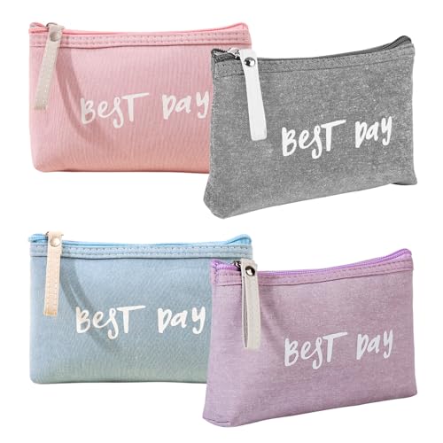 Disnace 4 Piezas Bolsa de Maquillaje Impermeable Neceser, Bolsa Organizadora de Viaje Maquillaje de Cosméticos, Neceser de Cosméticos con Cremallera de Multifunción, 18×12cm (Cuatro Colores)