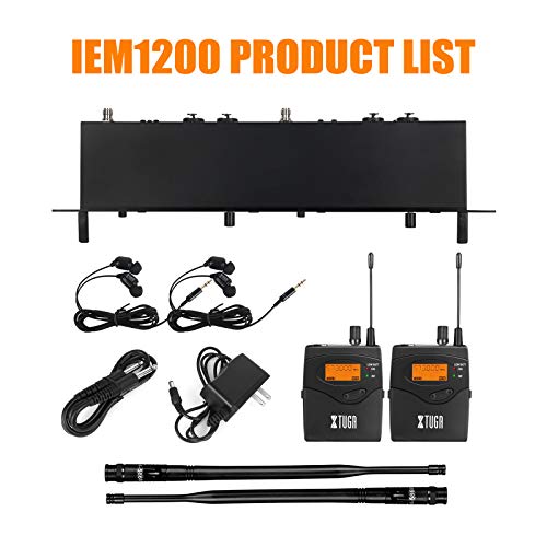 Iem1200 Wireless In Ear Monitor System 2 Channel 2/4 Bodypacks Monitoring With In Earphone Wireless Type Used For Stage ，Studio And Church (2 Bodypacks) #TOP7