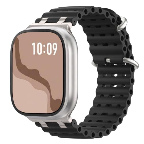 Verbessertes Ocean Armband, Kompatibel mit Apple Watch 42/44/45/46/49 mm | Für iWatch Ultra 3/2/1,S11/10/9/8/7/6/5/4,SE3/2/1,für Damen und Herren,Metallverschluss,Silikon,Sportarmband,Zweifarbig