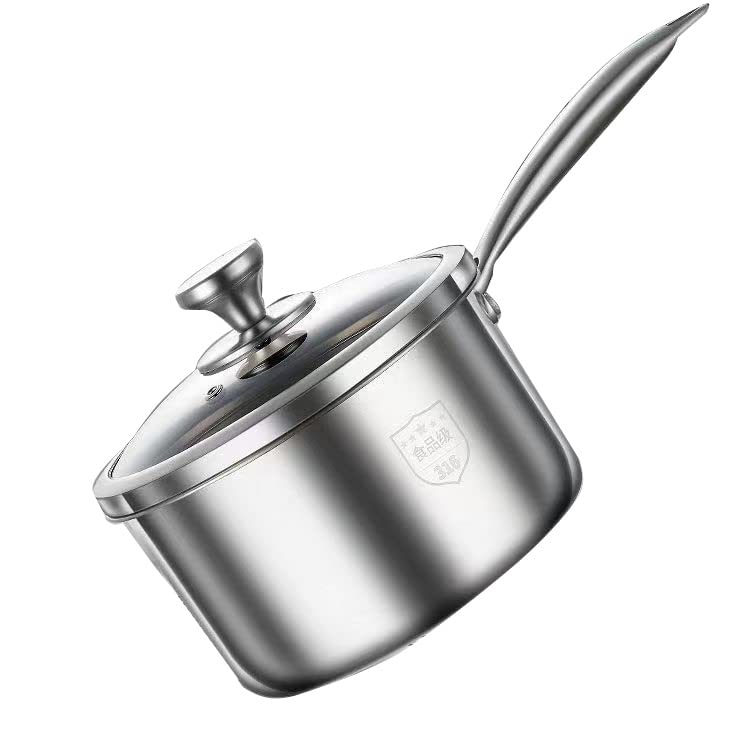 2.5 Quart Saucepan with Glass Lid, Coffee/Chocolate/Butter Warmer, Melting Pot with Cover, Milk Sauce Pan 2.5quart, Small Cooking Pot, Ceramic Sauce Pan 2.5 Qt