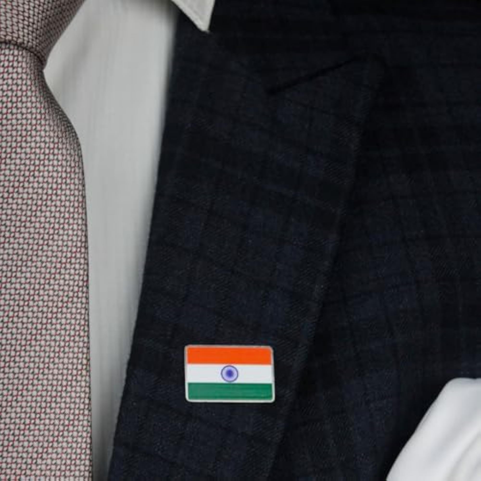 National Flag Tricolor Lapel Pin for Men