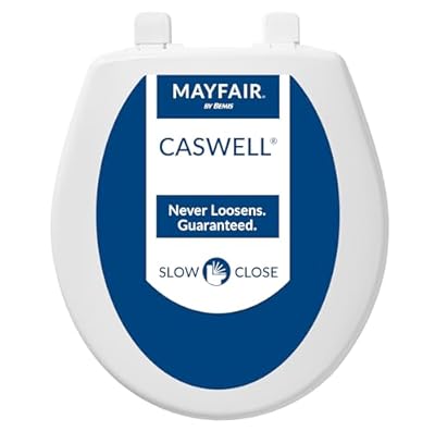 Mayfair Caswell Modern Toilet Seat, Slow Close, Easy Clean, Plastic, Round, White