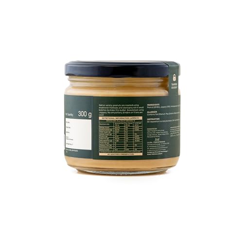 Image of Two Brothers Organic Farms - Peanut Butter Crunchy (300g) | Sweetened with Jaggery | Nutrients & Minerals Rich | Good Source of Protein, Fiber, Vitamin E | Vegan Butter Made Using Only Peanuts