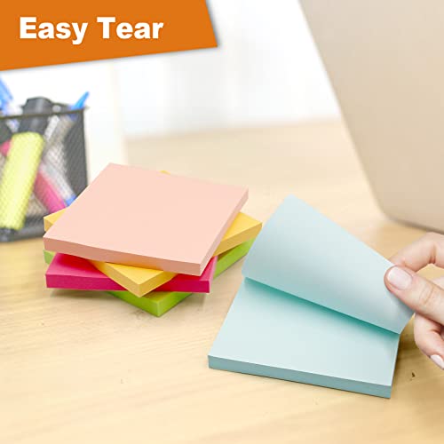 (24 Pads) Sticky Notes 3X3 In, Bright Colors, 70 Sheets/Pad, Total 1680 Sheets, Comix Self-Stick Memo Pads, Easy To Post For Home, Office, School #TOP2