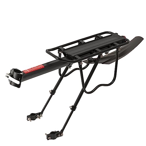 MidGard Fahrrad Gepäckträger für Sattelstütze aus Aluminiumlegierung, mit Reflektor- verstellbar für 24-29 Zoll Fahrräder, belastbar bis maximal 50 kg, inkl. Schutzblech