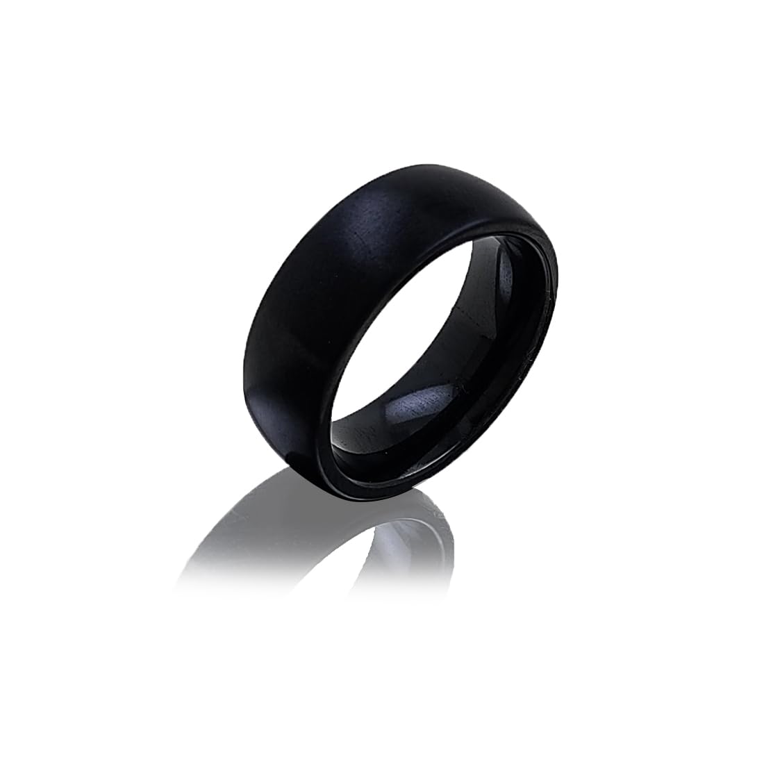 saizen Fully Matt Black Color Ring Stainless Steel Band Ring For Men and Boys-picture-33