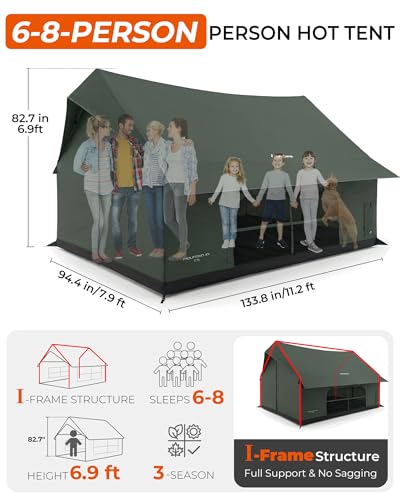 Carpa Hot Tent con Bolsa de Dormir para Camping Familiar miniatura 3