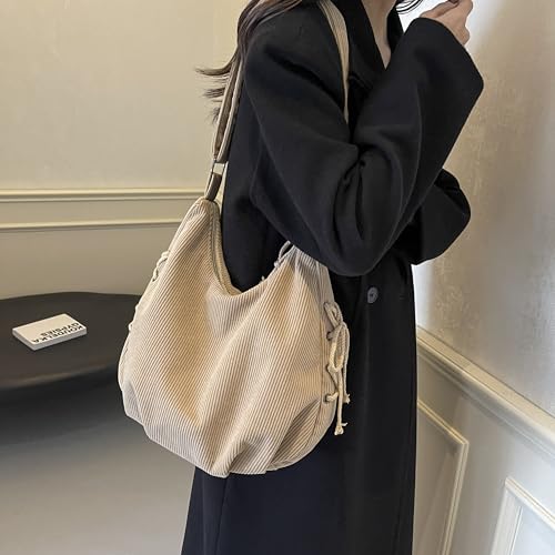 Image of MYHOZEE Canvas Tote Bag, Large Hobo Bags for Women Aesthetic Shoulder Purses Cute Simple Crossbody Purse