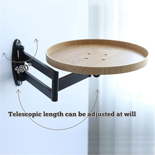 Table ronde pliante murale en bois naturel pour un gain de place optimal