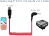 Cable USB C a TRS para Hollyland Lark M2S / GODOX comica Saramonic SYNCO Micrófono inalámbrico, cable OTG en espiral de 3.5mm DAC para Samsung Galaxy S23 Android iPhone 15 16 Pro Max 6