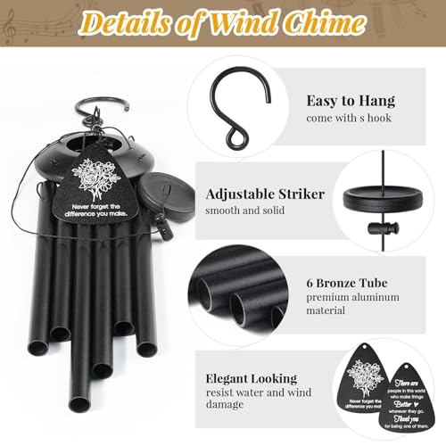 Thank You Gifts for Women Men, 25" Wind Chimes Appreciation Gifts for Coworkers, Pastor Teacher Nurses Boss Employee, Thoughtful Gratitude Gift Ideas for Mother Father Friends