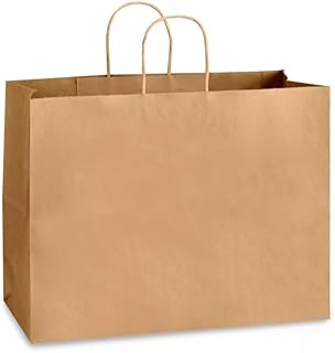 ProLine Kraft Paper Shopping Bags - 16x6x12 Inches Brown Paper Bags With Handles Bulk, Large Recycled Paper Bags, Ideal As Shopping Bags, Gift Bags, Retail Bags For Business, Retail, Grocery (250)