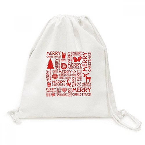 Joyeux Noël sac à dos cordon en toile avec cerfs, le cadeau parfait
