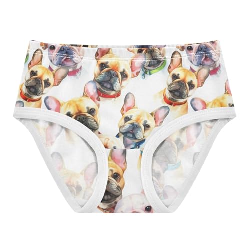 Joisal Girls Underwear Toddler 2t Cotton Panties for Girl Aesthetic Underpants Briefs Watercolor French Bulldog Face