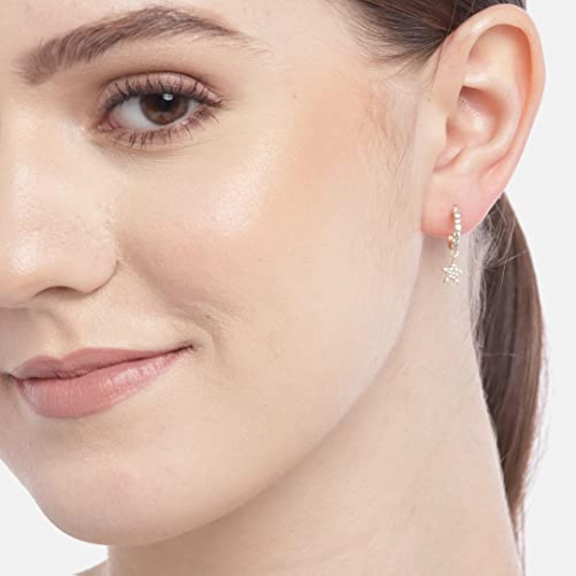 Women's 925 Sterling Silver Cubic Zirconia Star Rose Gold Plating Stud Earrings