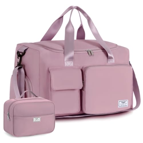 Image of FIORETTO Women's Gym Duffle Bag with Shoes Compartment, 30L Capacity, Ideal for Travel, Gym, Sports, Duffel, Weekender