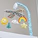 The Peanutshell Crib Mobile for Boys or Girls - Musical Baby Crib Mobile with 12 Lullabies, Blue Look Up Rainbow Nursery Decor