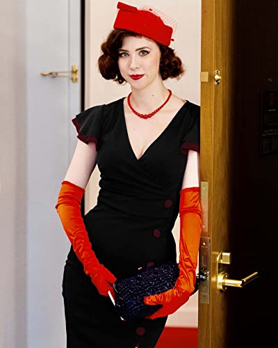 Miusol Women's Vintage Deep-V Neck Navy Style Party Pencil Dress (Large, Black) #TOP2