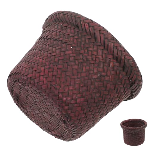 Toyvian Panier Fait Main Pot De Fleurs Tressé Panier à Fleurs Contenant Tissé Décoration Intérieur Rangement Objets