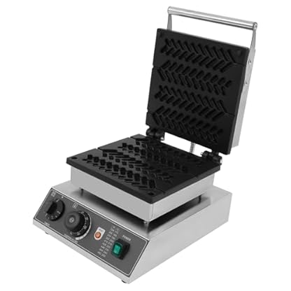 Elektrisches Waffeleisen 220V, Antihaft-Waffelmaker für 4 Weizenähren-Waffeln, 1,7 kW Edelstahl-Waffelmaschine mit Timer & Temperaturregelung, ideal für Zuhause & Gewerbe