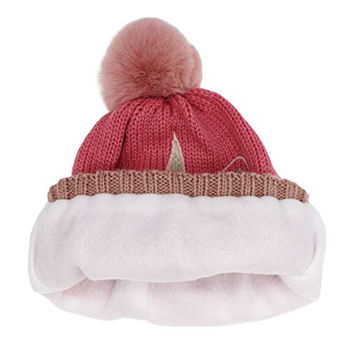 Little Girls Winter Sequin Unicorn Beanie Hat With Pom Pom Knit Cap For Kids Baby Toddler Pink #TOP4