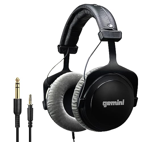 Gemini Pro Headphones – 53mm Drivers, Closed-Back, Deep Bass, Soft Cushions, 1/4' Adapter – for...
