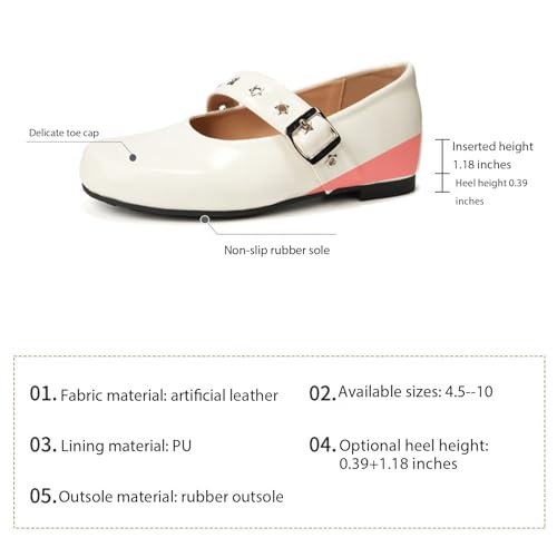 Women's Faux Leather Flat Mary Jane Shoes Fashion Square Toe Strap Soft Sole Non-Slip Ballet Shoes for Dating, Casual, Wedding3