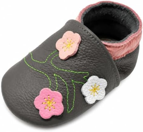 YALION Baby Junge Mädchen Weicher Leder Lauflernschuhe Krabbelschuhe | Babyhausschuhe mit Wildledersohlen, Lederpuschen Baby Hausschuhe für 0-3 Jahre, Komfort Rutschfest Elastische