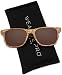 Faux Wood Reflective Revo Color Lens Horn Rimmed Sunglasses (Light Wood Print, 51)