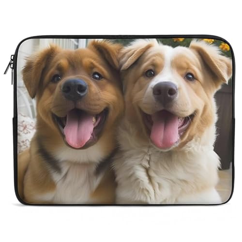 Funda slim impermeable para laptop 13 pulgadas con diseño de perros miniatura 1