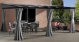 Sojag Outdoor 12' x 16' Pompano Wall-Mounted Gazebo Sun Shelter with Mosquito Nets, Gray