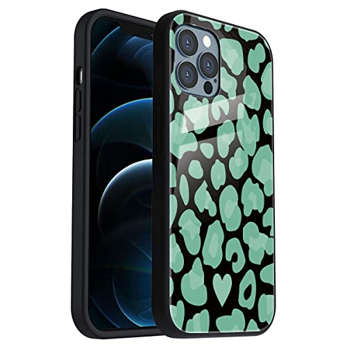 Pnakqil Coque pour Samsung Galaxy M52 (5G) 6,7 Pouces, Étui de Téléphone en Verre avec Motif Rigide Housse Cadre en Silicone TPU Souple Antichoc Case pour Samsung M52, Léopard