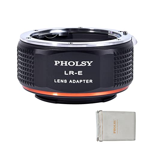 PHOLSY Adaptateur pour objectifs Leica R LR et Appareil Photo Sony E Mount, a1, a9-II a7S III/II, a7R V/IV/III/II, a7C a7 IV/III/II, a7 a6600 a6500 a6400 a6300...