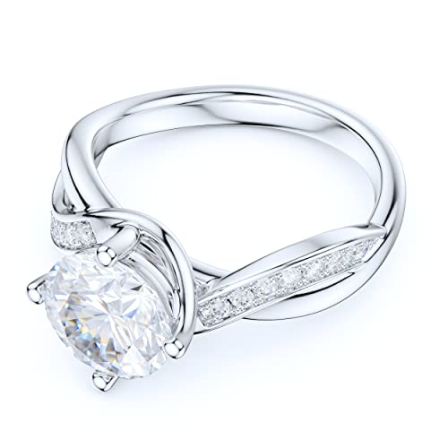 Prstani Sterling Silver Fancy Intersecting Infinity 2Ct Simulated Round Brilliant Cut Diamond Promise Engagement Ring (7) #TOP2