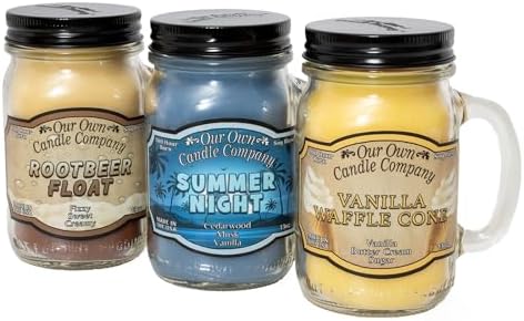 Our Own Candle Company Summer Variety Pack Mason Jar Candles, 13 oz (3)