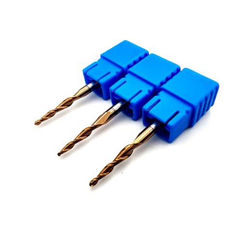 Image of HRC55 2Flutes Tungsten Solid Carbide Tapered Ball Nose Carving End Mill 1 /8 inch inches Shank 2D 3D Woodworking Tool CNC Router Bits CNC end Mill with TiAIN (4pcs, Radius=0.75mm)