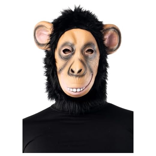 Funidelia | Máscara chimpancé para hombre y mujer Animales, Chimpancé, Gorila - Accesorios para adultos, accesorio para disfraz - Negro
