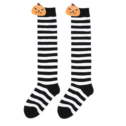 Pack of 3 Girls Striped Thigh High Socks with Cute Bee Little Kids Over Knee Stockings For Halloween 7-12 Years4