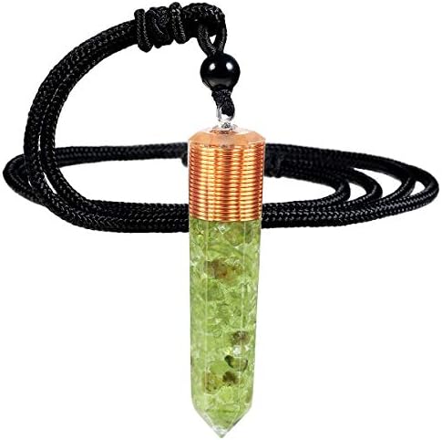 Nupuyai Healing Crystal Point Pendant Necklace for Women Men, Spiral Hexagonal Stone Pendant with Adjustable Cord 60cm