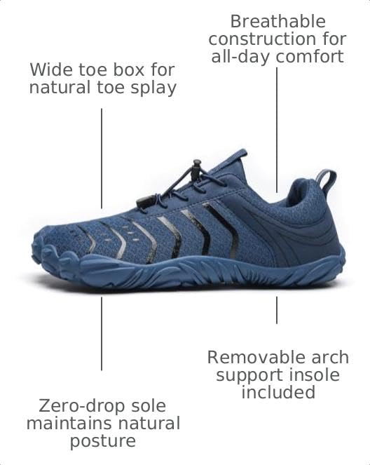 Image of Hike Barefoot Shoes for Women Men Breathable & Non-Slip Athletic Footwear Wide Toe Water Shoes,Designed for Walking,Running&Swimming