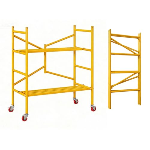 Scaffolding Platform 800 LBS Capacity Heavy Duty Rolling Scaffold with Locking Wheels Portable Mobile Scaffolding for Construction Site Building Renovation Roofing Painting & Maintenance