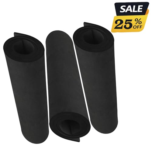 Image of 3-Pack 6mm Thick Black Eva Foam Sheets roll, 13.9 inch x 49 inch Premium eva Craft Foam for Halloween Cosplay Costume by MEARCOOH