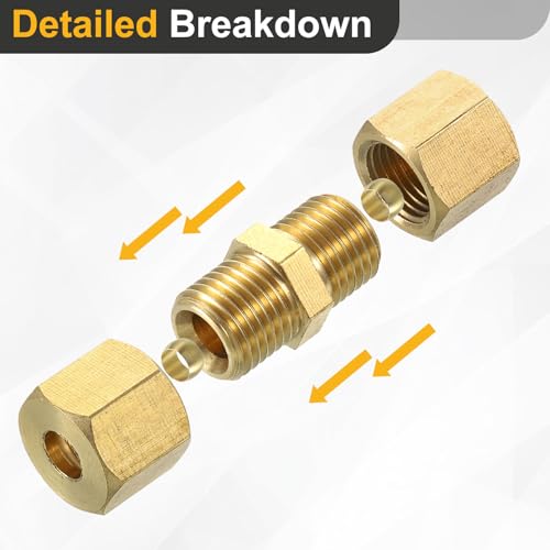 Conector de compresión de latón de 10mm y rosca NPT pasatubos 5