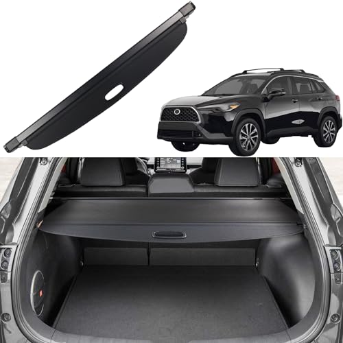 Cargo Cover for Toyota Corolla Cross 2026 2022 2023 2024 2025 Accessories Rear Trunk Cover Rear Trunk Security Cover Shielding Shade, Black (Not for Corolla)