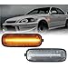 2X LED Dynamic/Normal Flash Side Marker Lamp Compatible For Honda Civic 1996-2000 Ballade Prelude LED Fend Indicator Turn Singnal Light(Normal flash,Smoked lens)